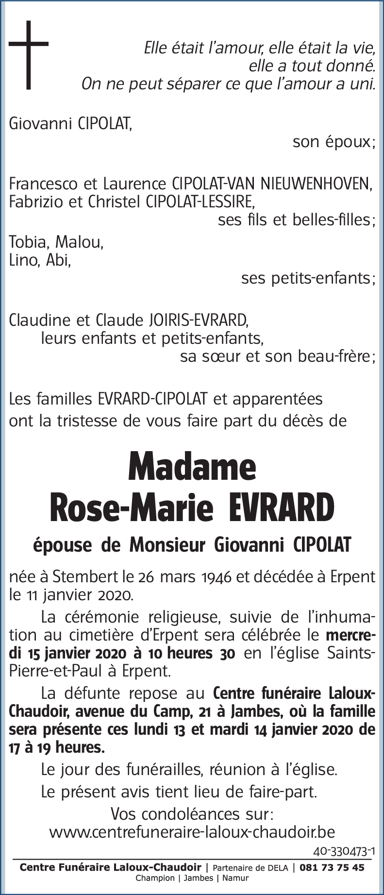 Rose-Marie EVRARD