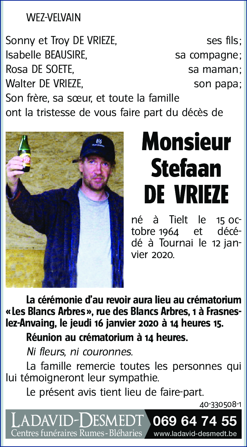 Stefaan DE VRIEZE