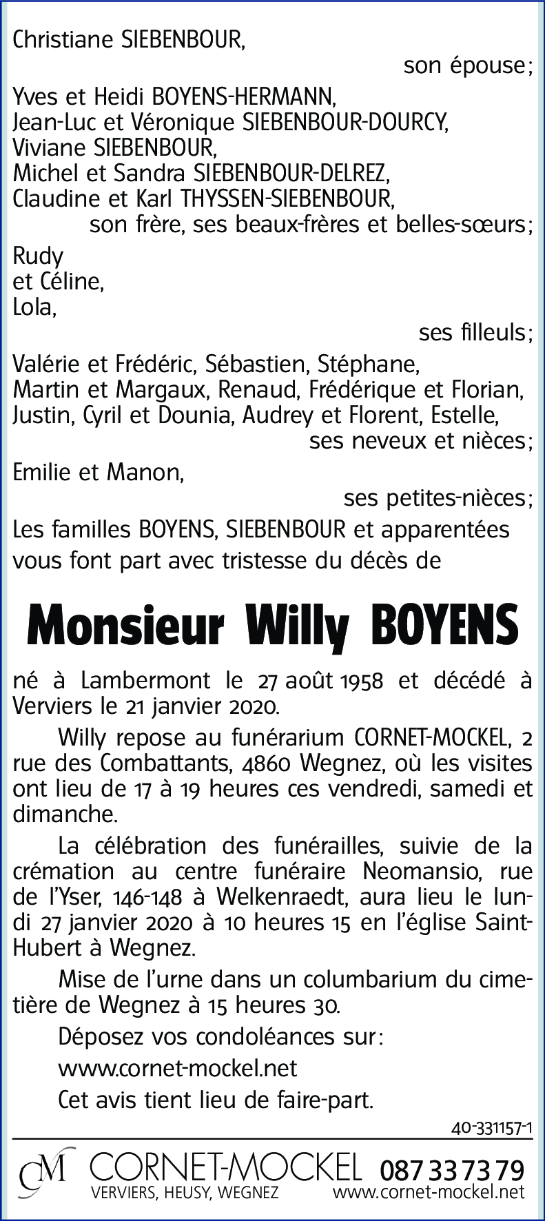 Willy BOYENS