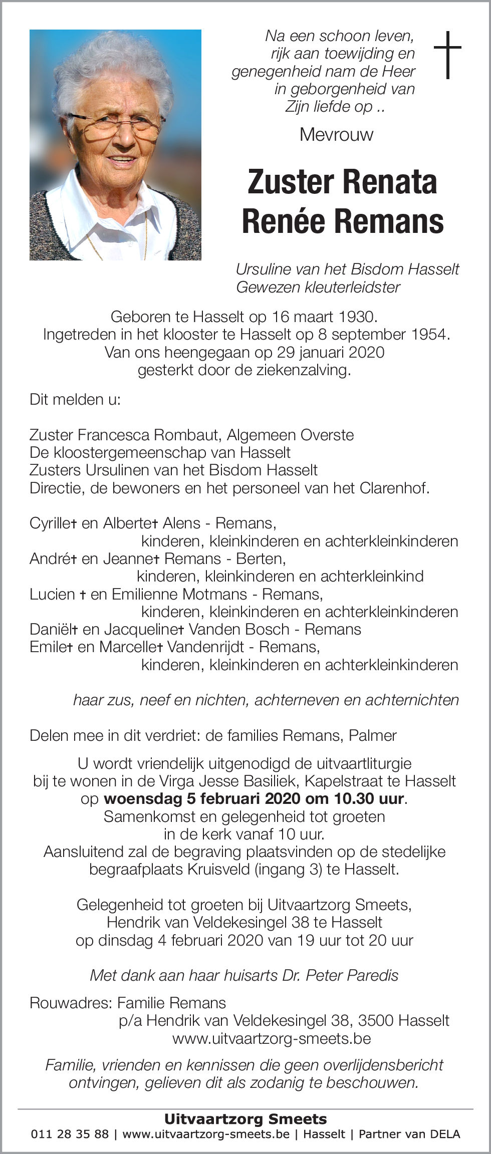 Zuster Renata Reneé Remans