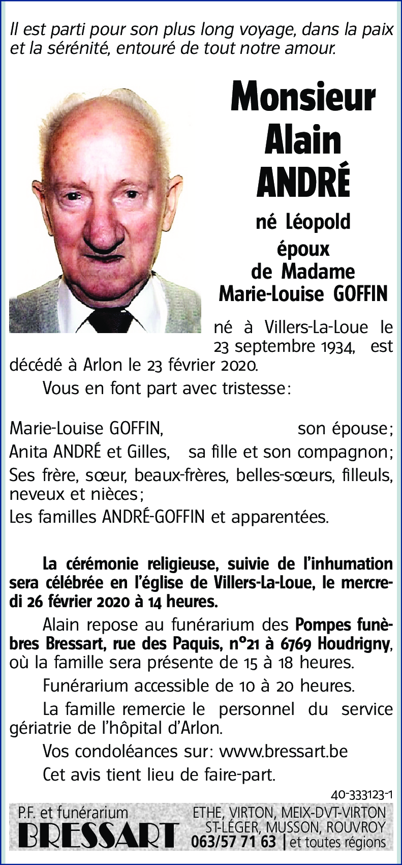 Alain ANDRÉ né Léopold