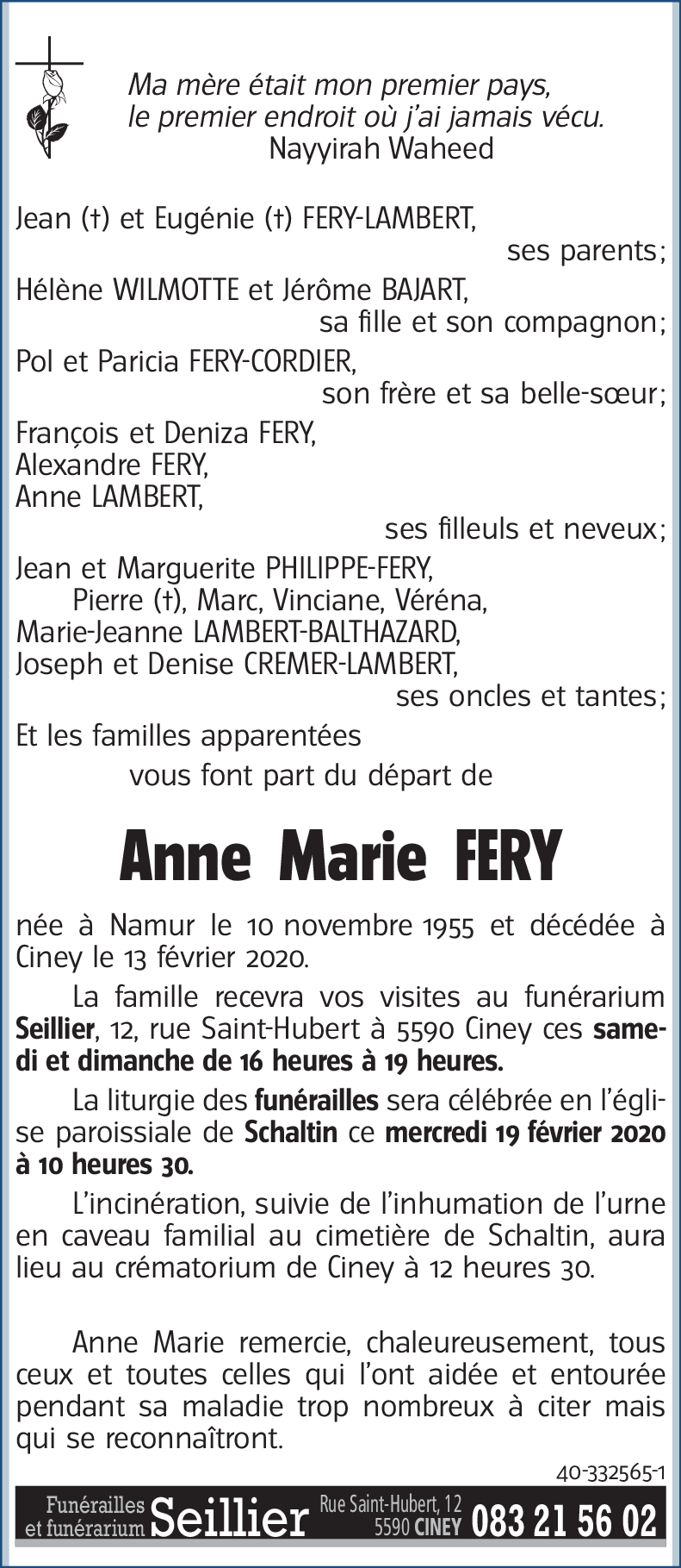 Anne Marie FERY