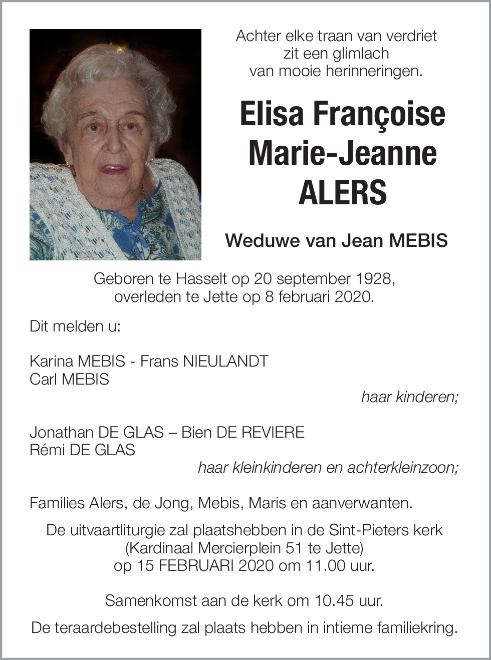 Elisa Françoise Marie-Jeanne Alers