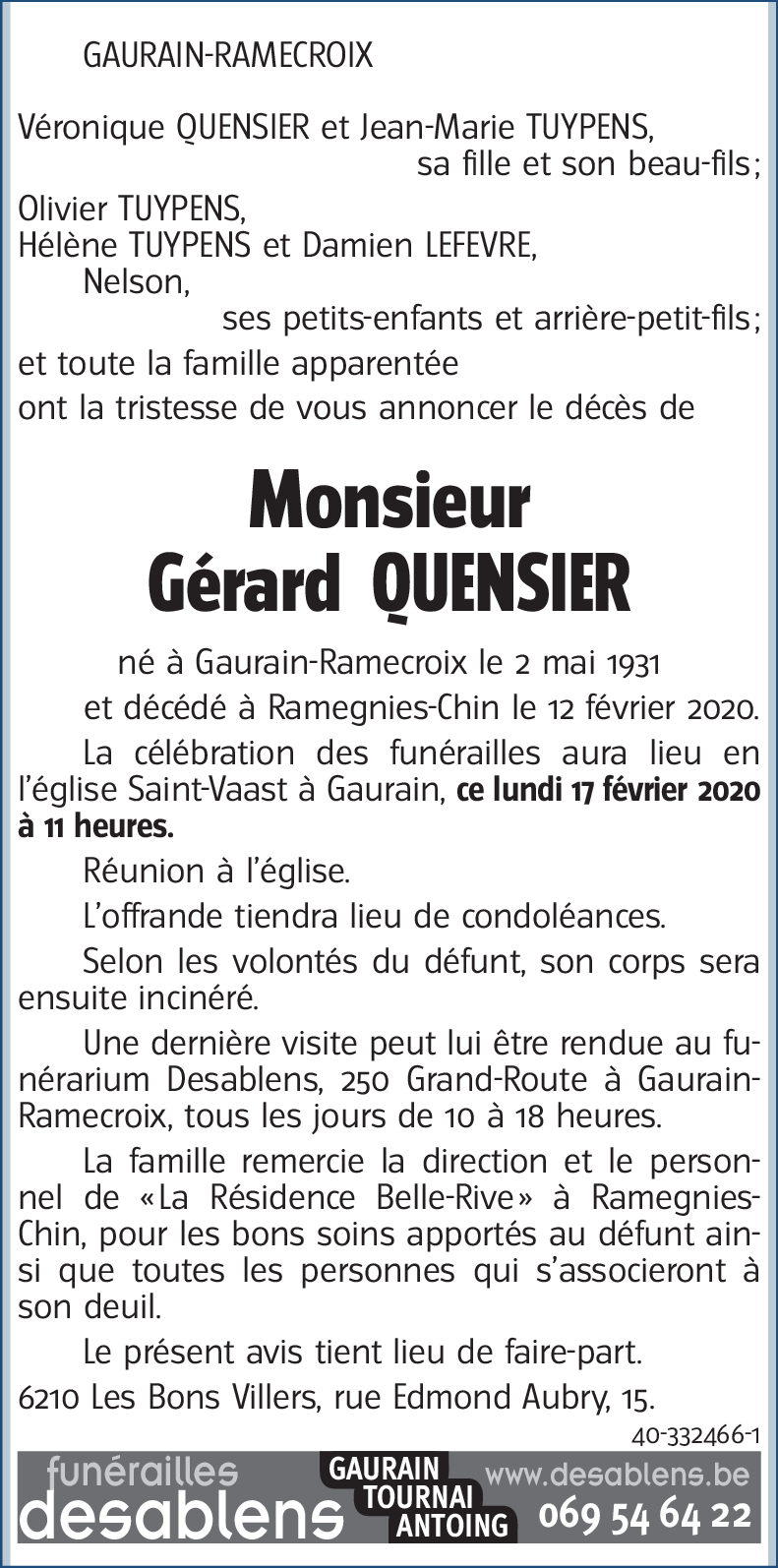 Gérard QUENSIER