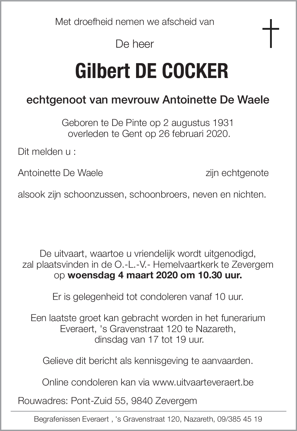 Gilbert De Cocker