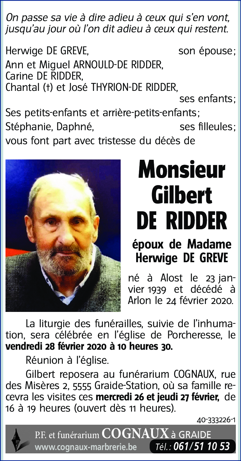 Gilbert DE RIDDER