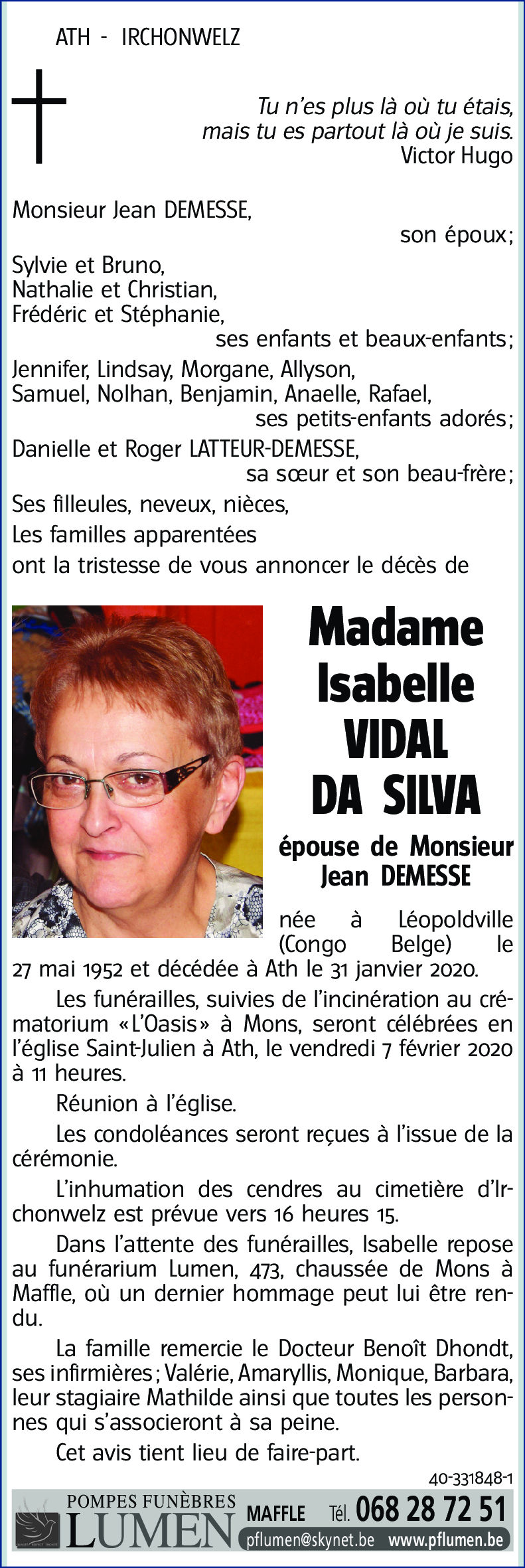 Isabelle VIDAL DA SILVA