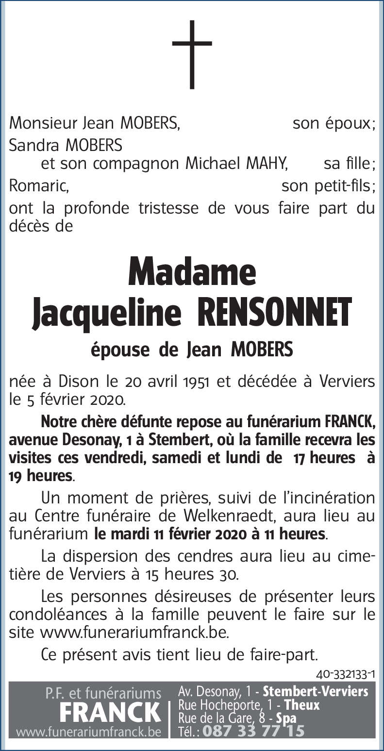 Jacqueline RENSONNET