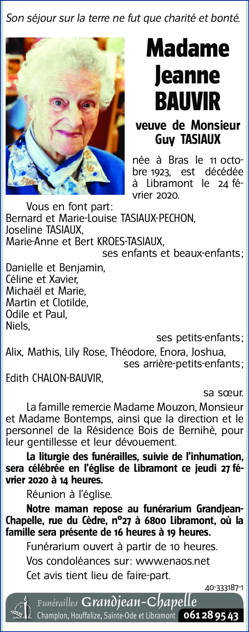 Jeanne BAUVIR