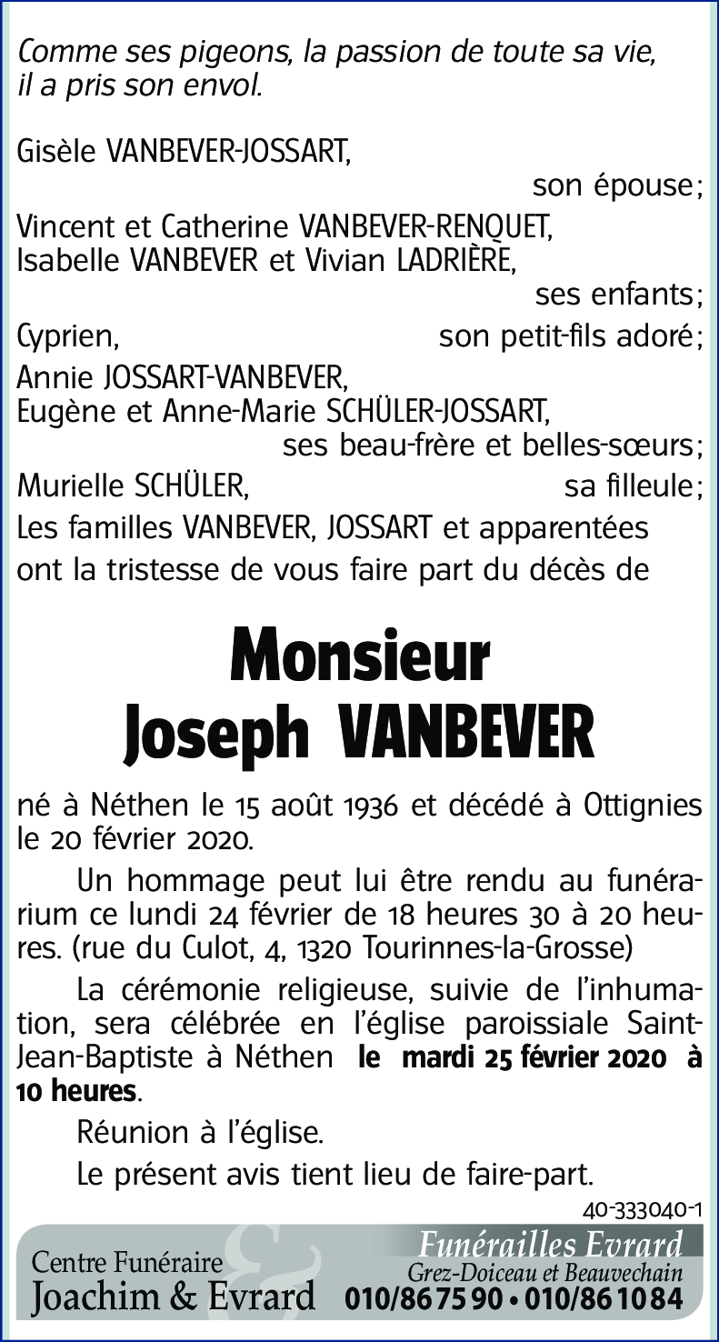 Joseph VANBEVER