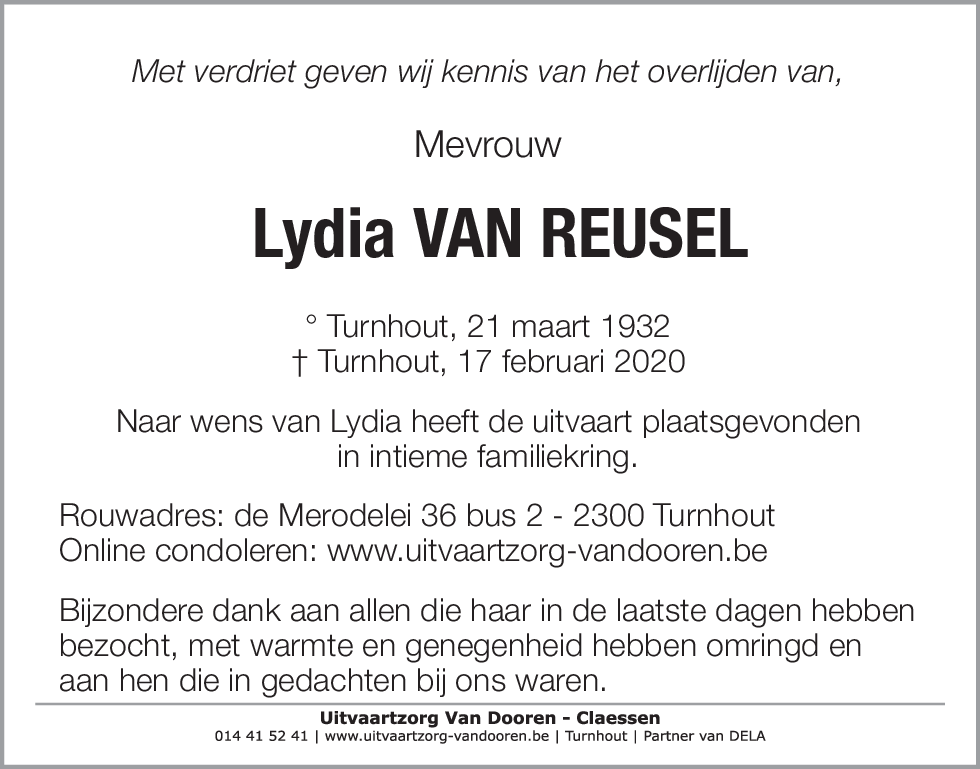 Lydia Van Reusel