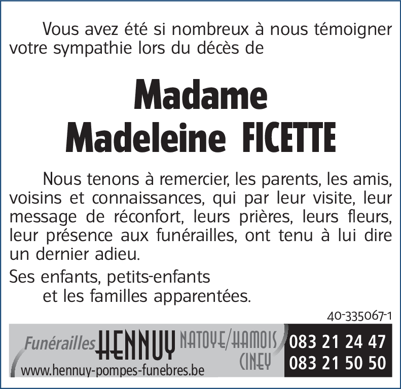 Madeleine FICETTE