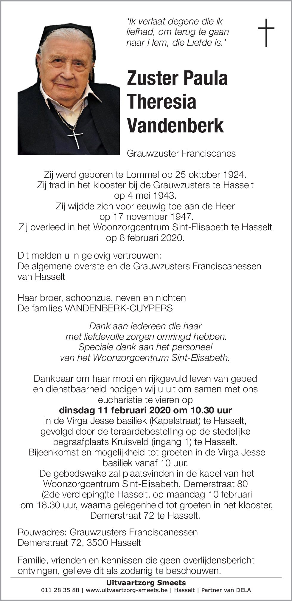 Paula Theresia Vandenberk