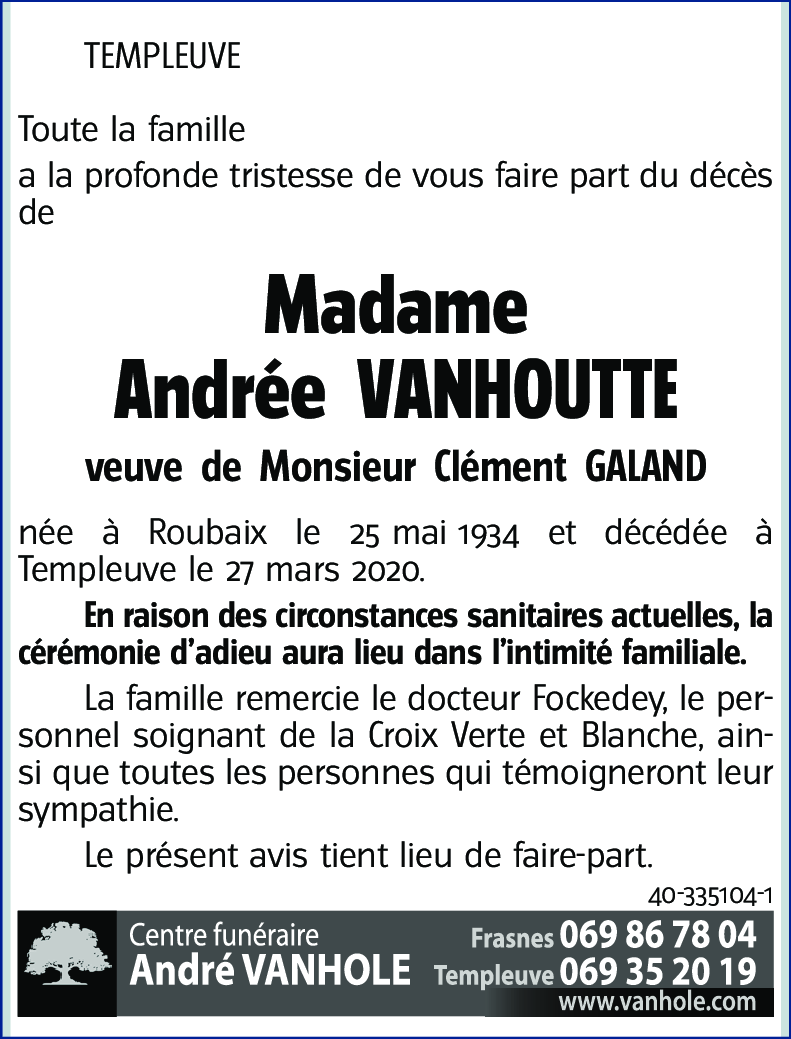 Andrée VANHOUTTE