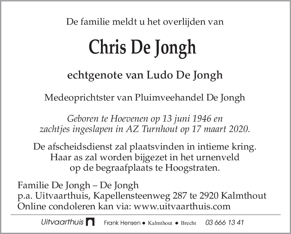 Chris De Jongh