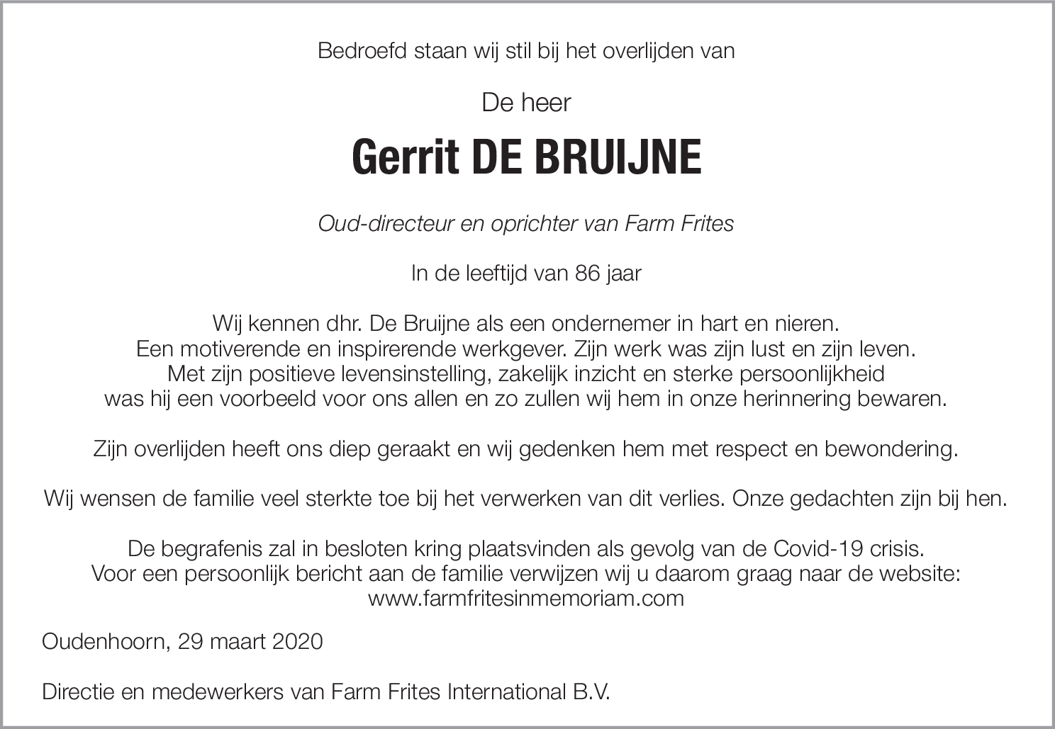 Gerrit De Bruijne