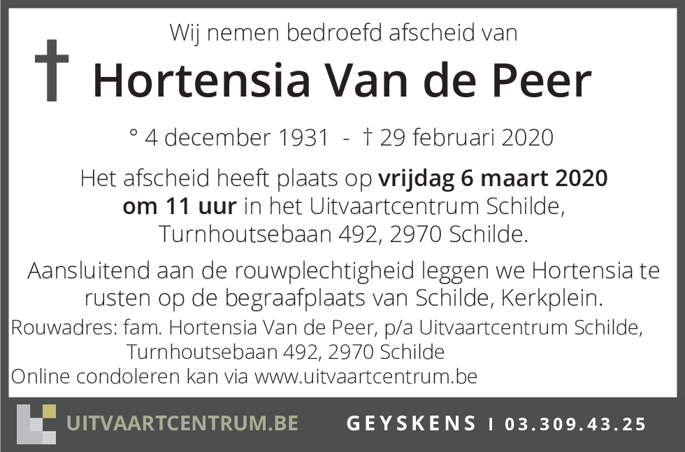 Hortensia Van de Peer