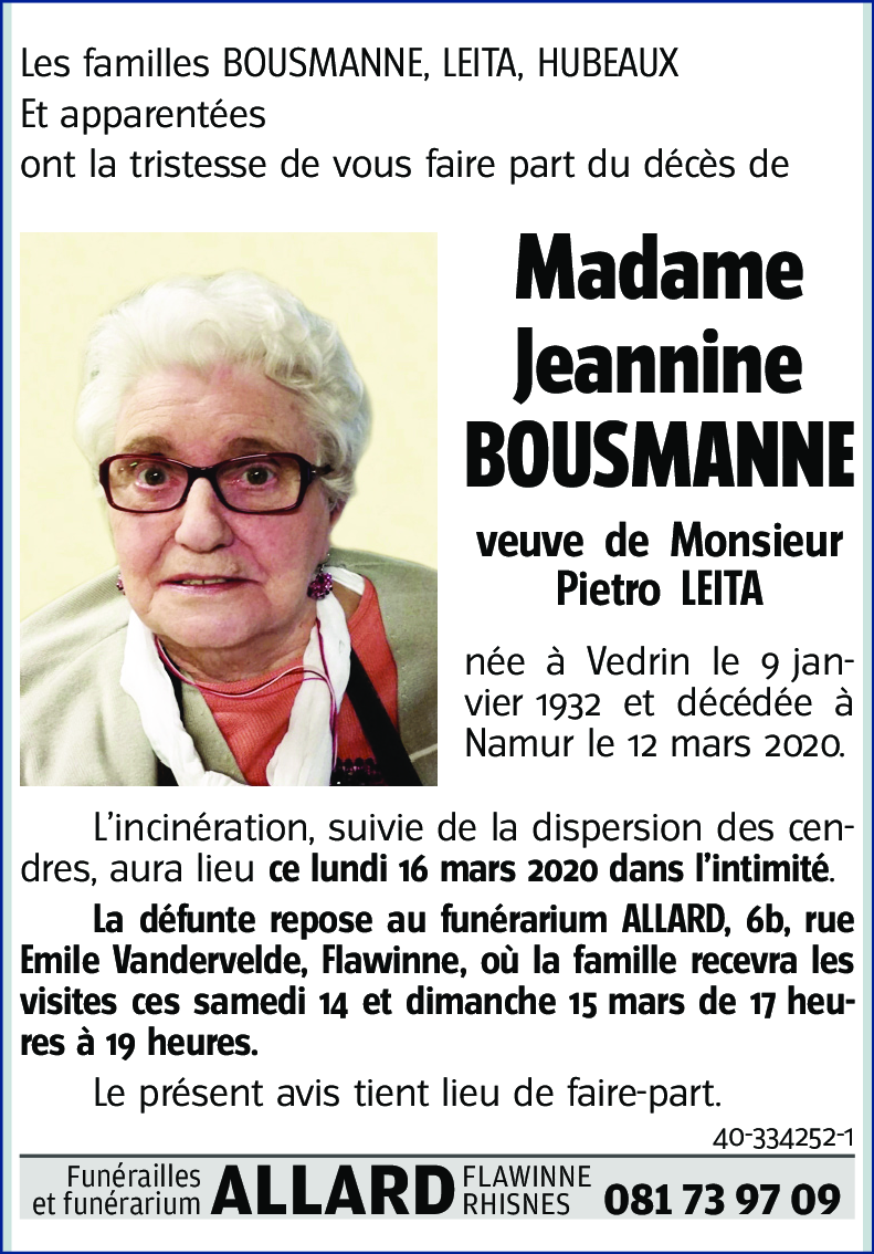 Jeannine BOUSMANNE