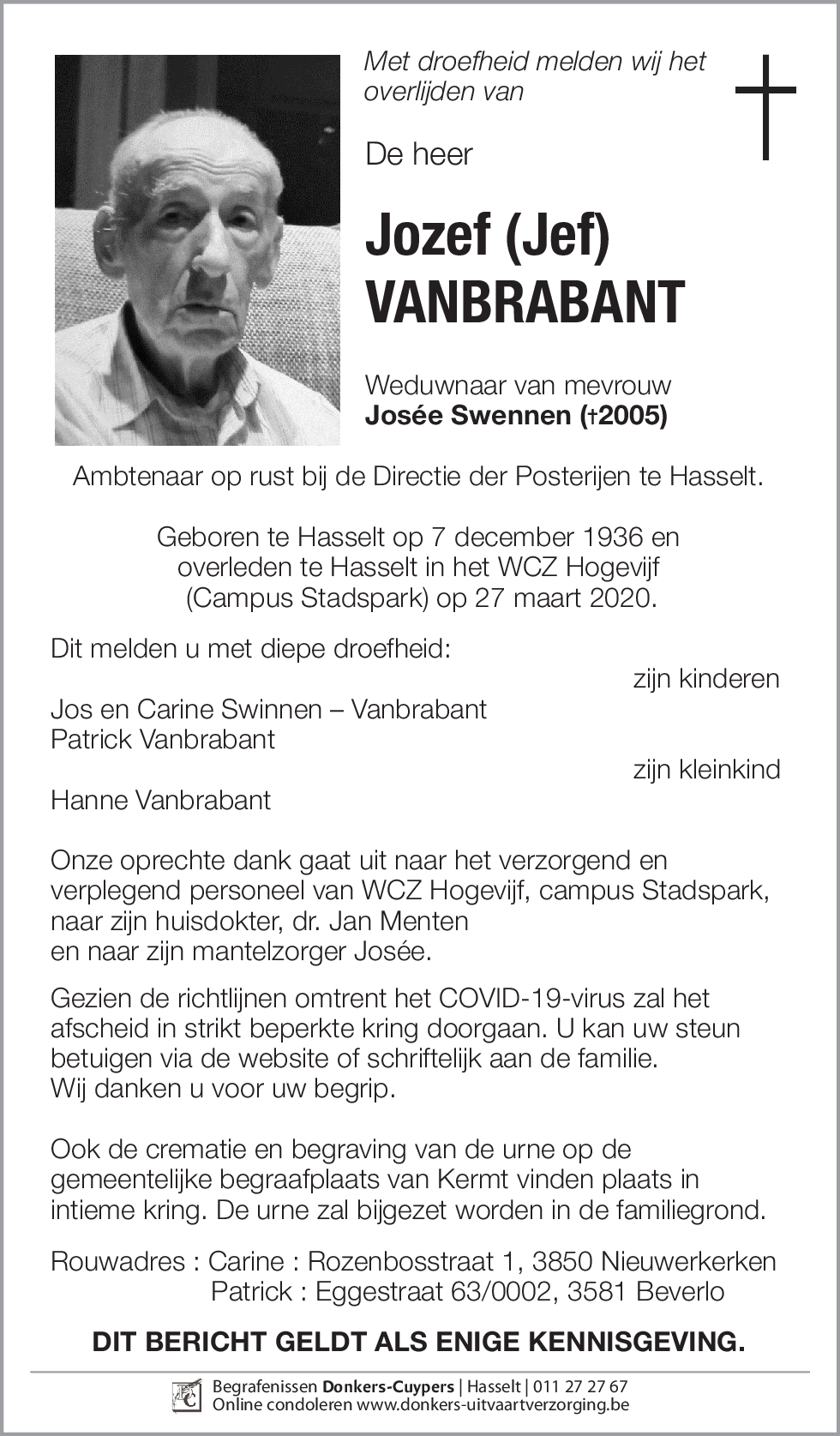 Jozef (Jef) VANBRABANT