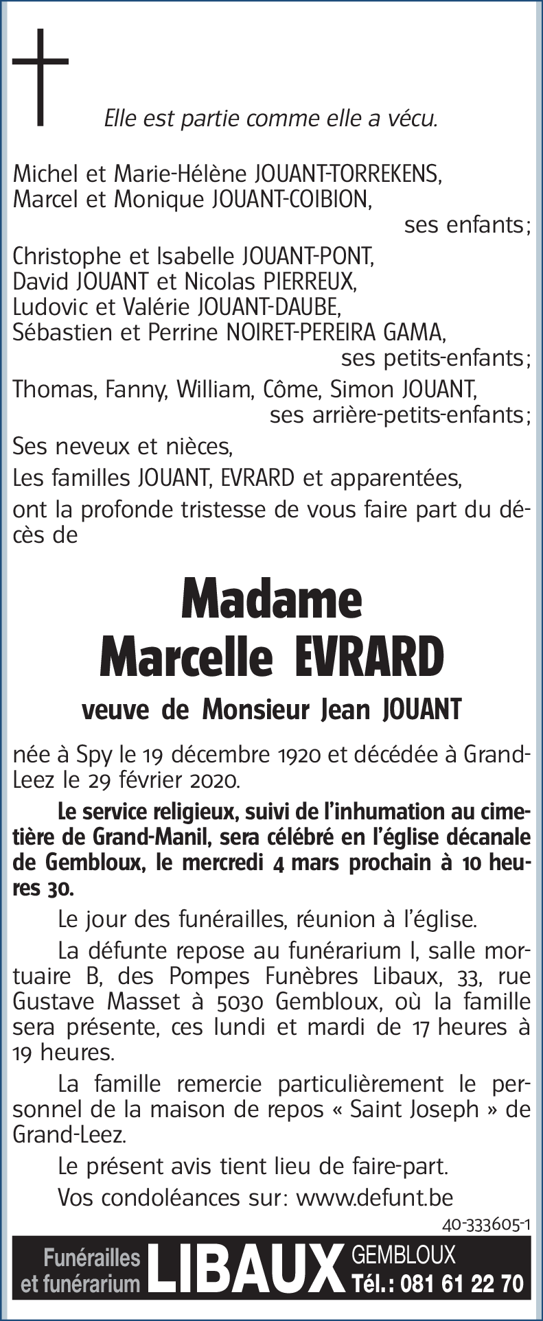 Marcelle EVRARD