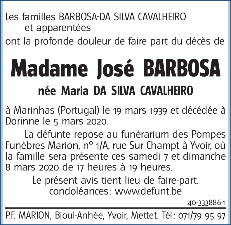 Maria DA SILVA CAVALHEIRO