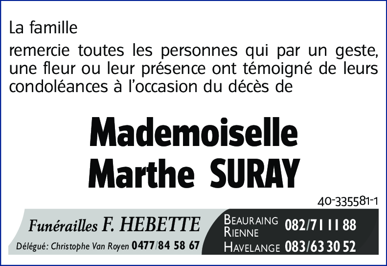 Marthe SURAY