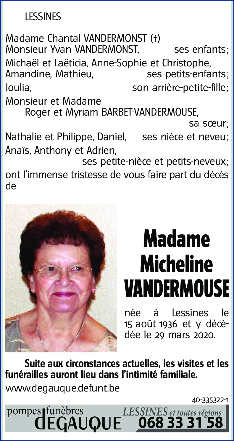Micheline VANDERMOUSE