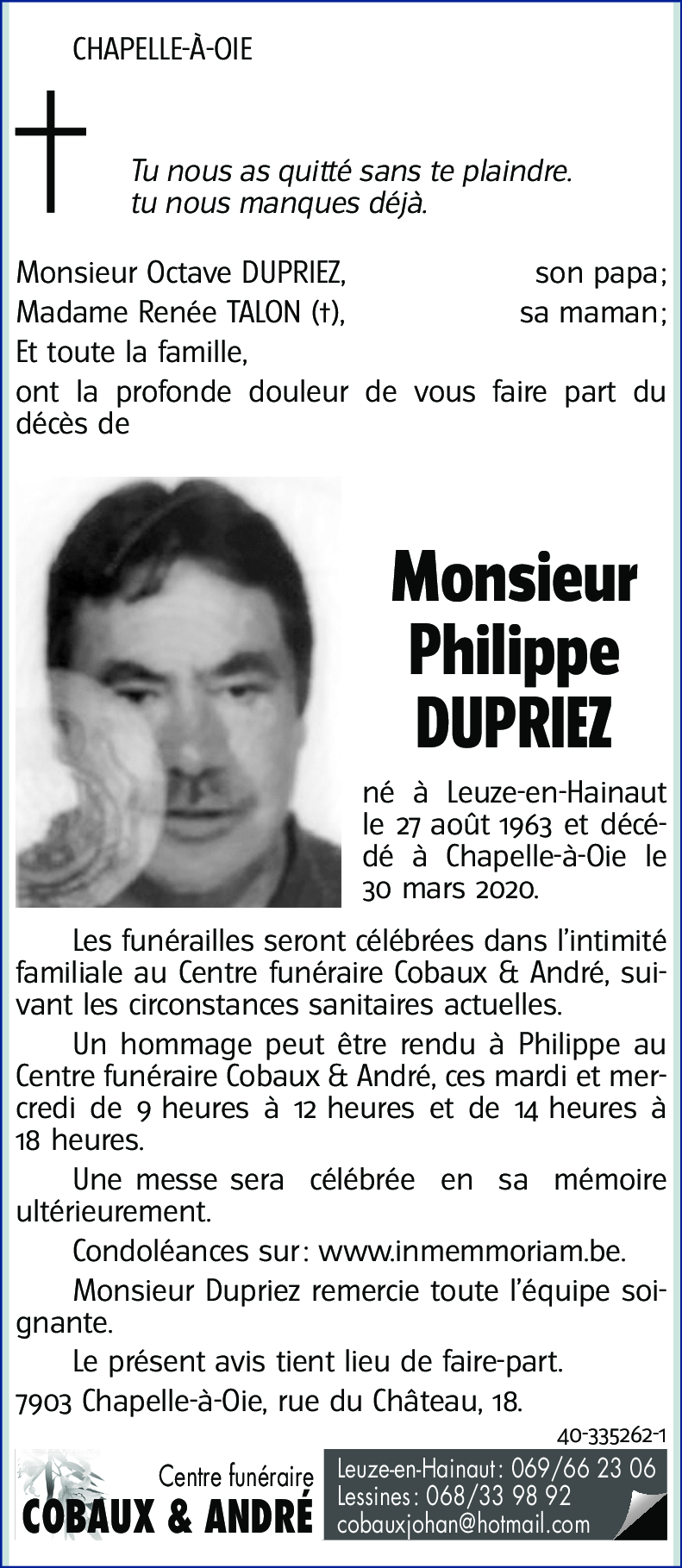Philippe DUPRIEZ