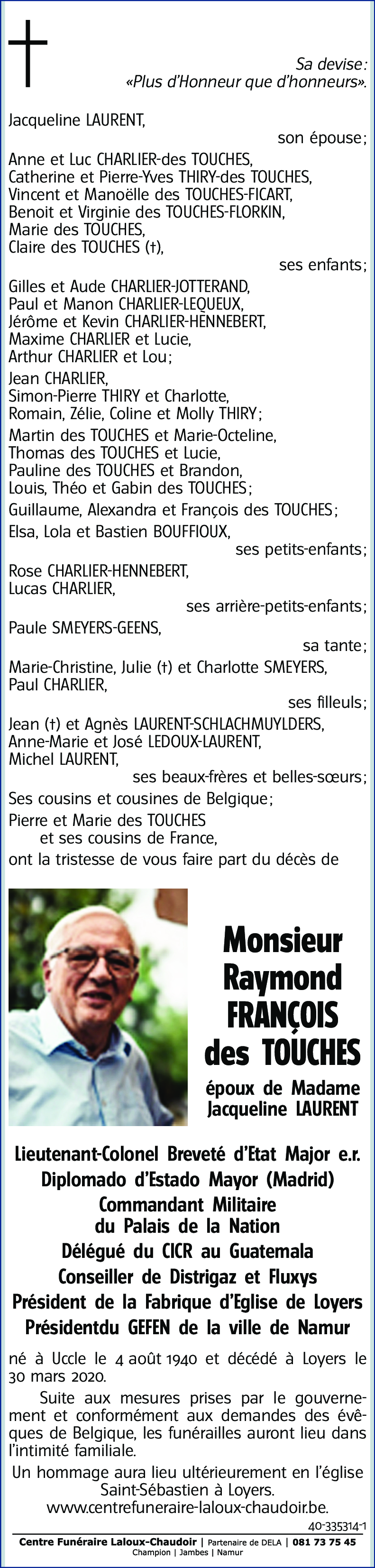 Raymond FRANCOIS DES TOUCHES