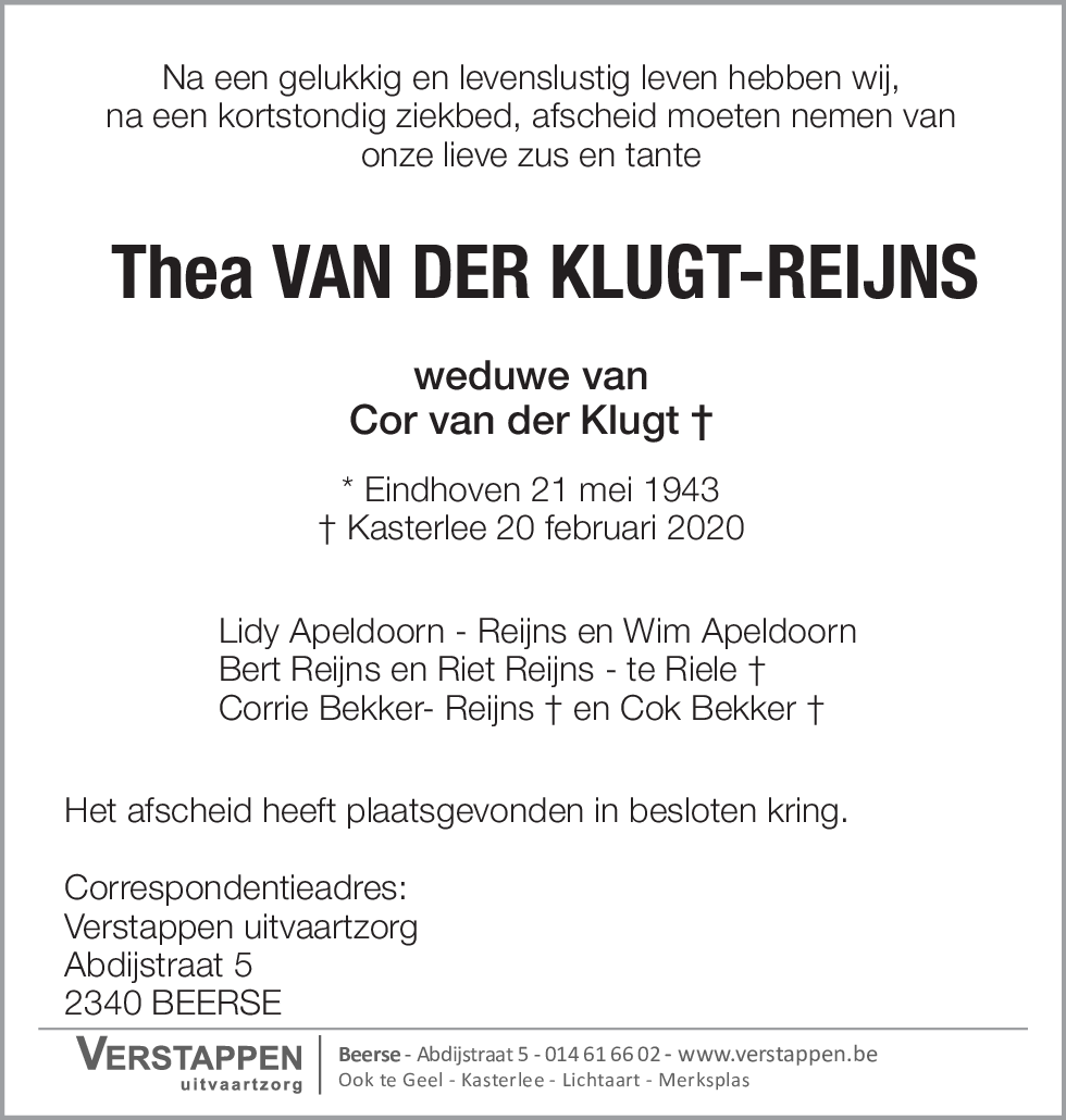 Thea van der Klugt-Reijns