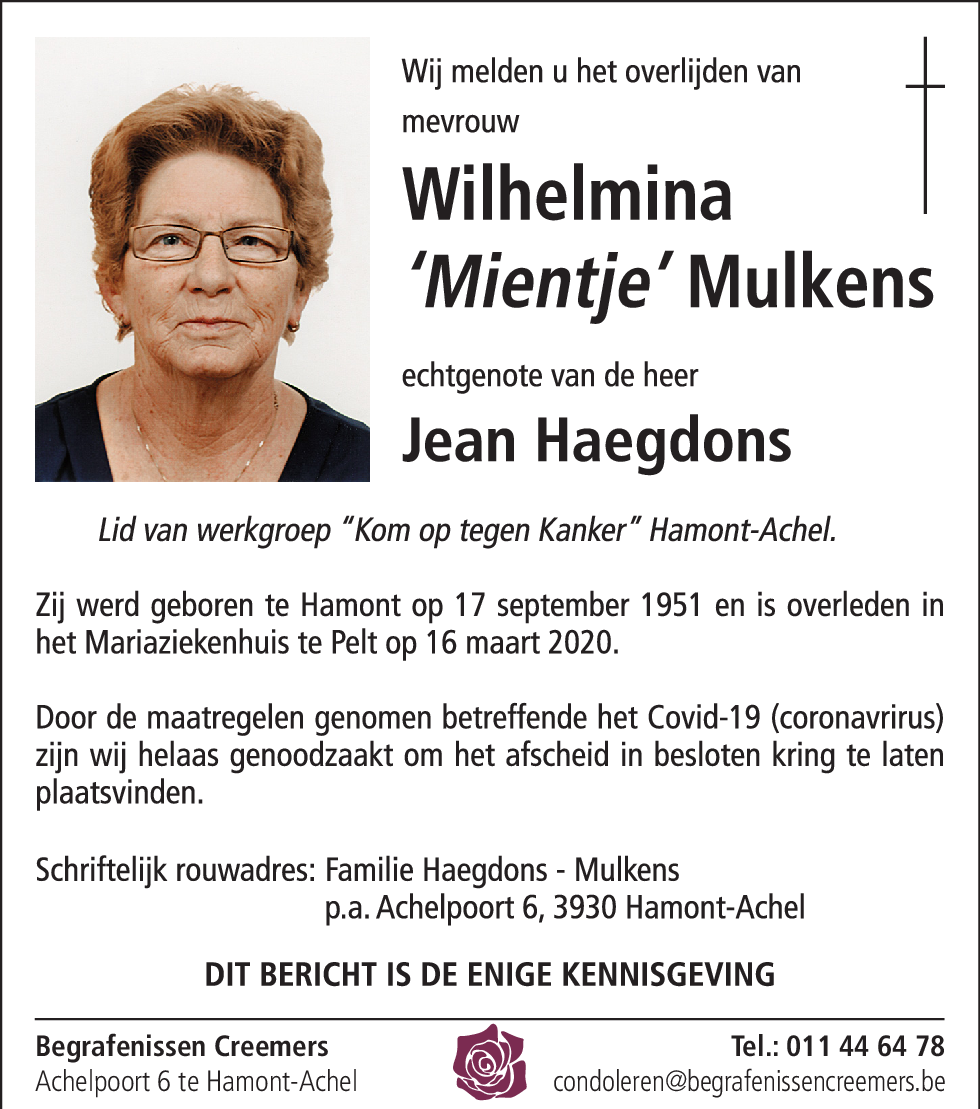 Wilhelmina Mulkens
