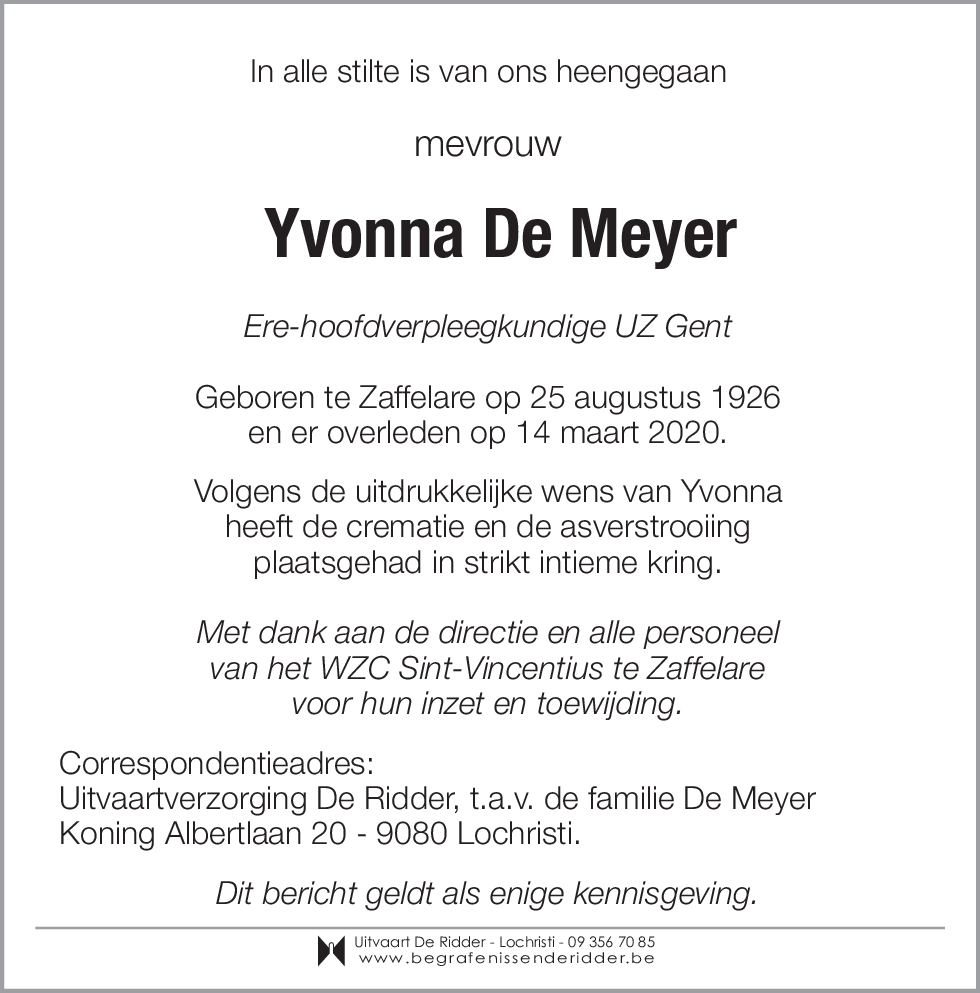 Yvonna De Meyer