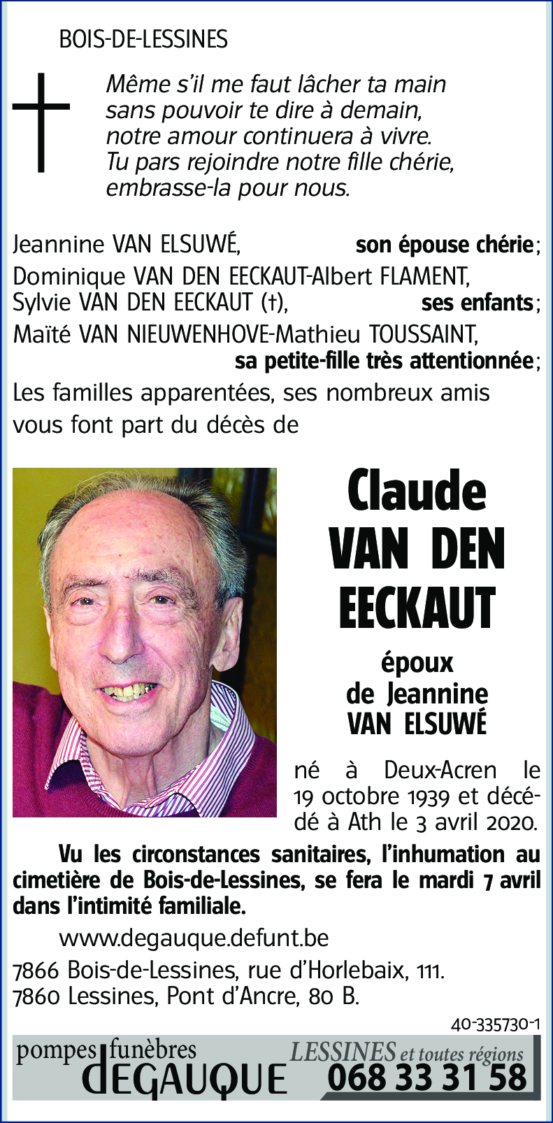 Claude VAN DEN EECKAUT