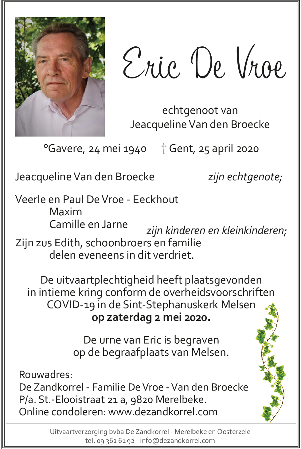 Eric De Vroe