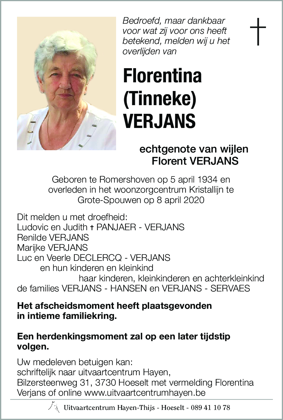 Florentina (Tinneke) VERJANS