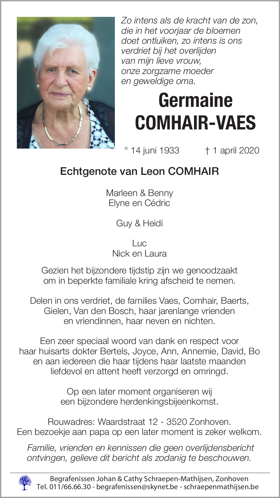Germaine Comhair-Vaes