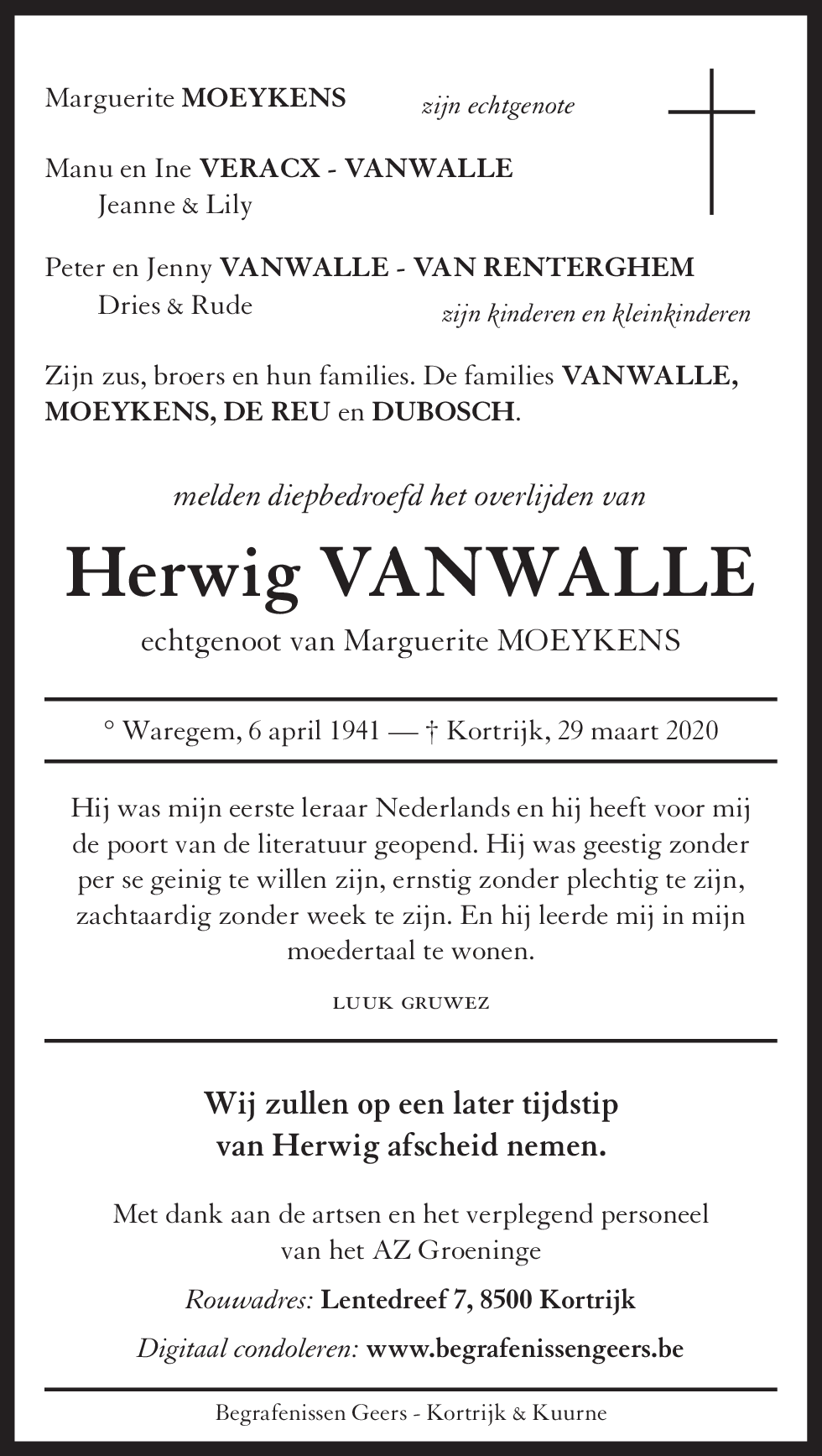 Herwig VANWALLE