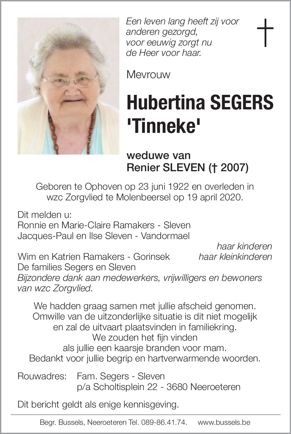 Hubertina 'Tinneke' SEGERS