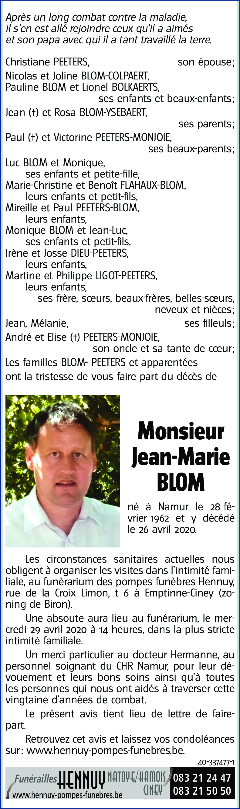 Jean-Marie BLOM
