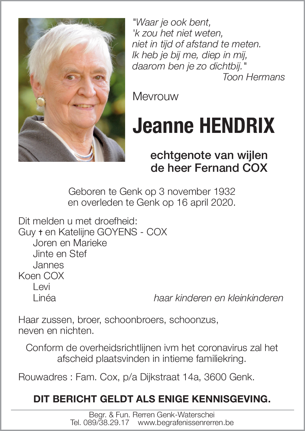 Jeanne HENDRIX