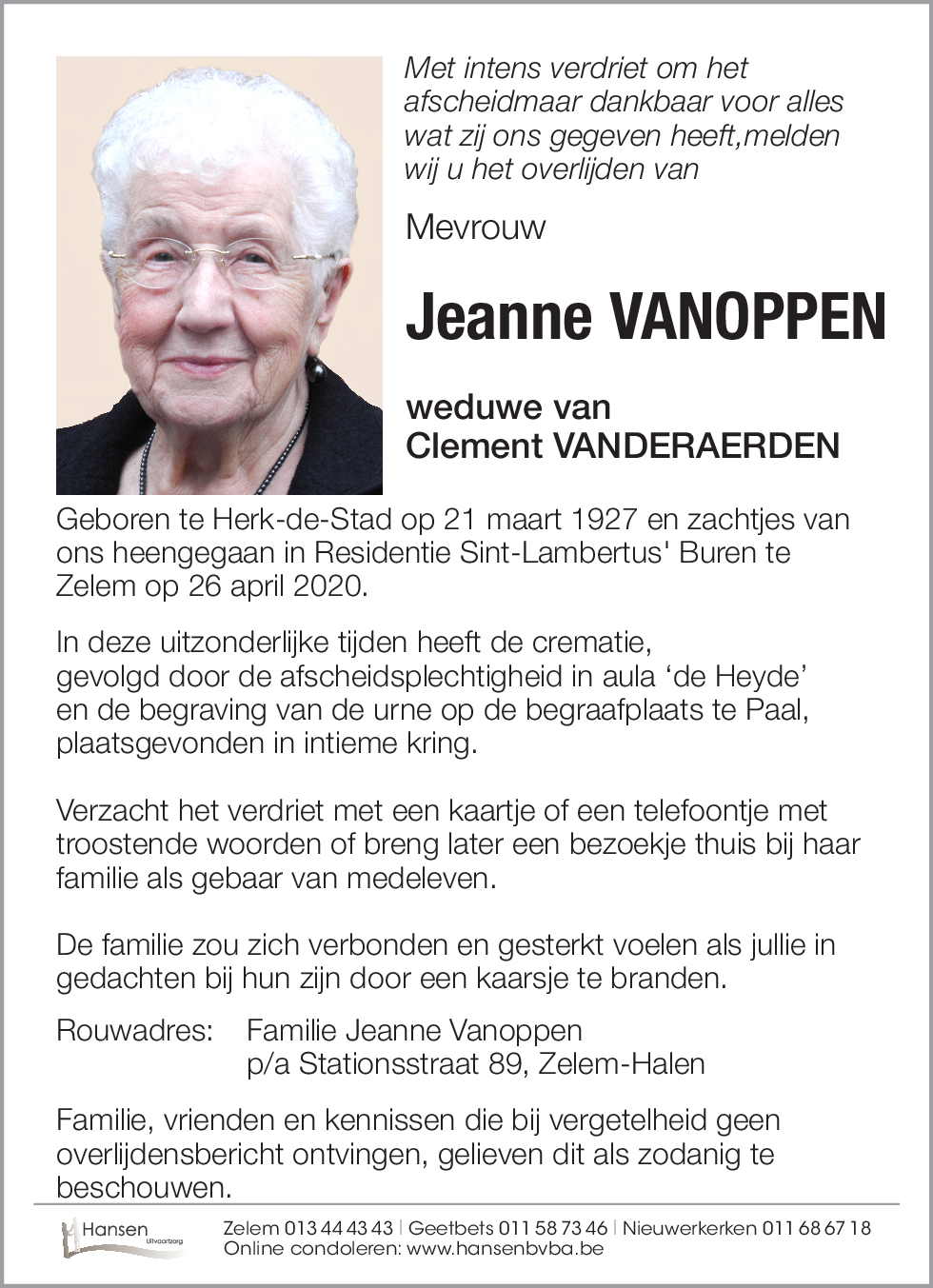 Jeanne VANOPPEN