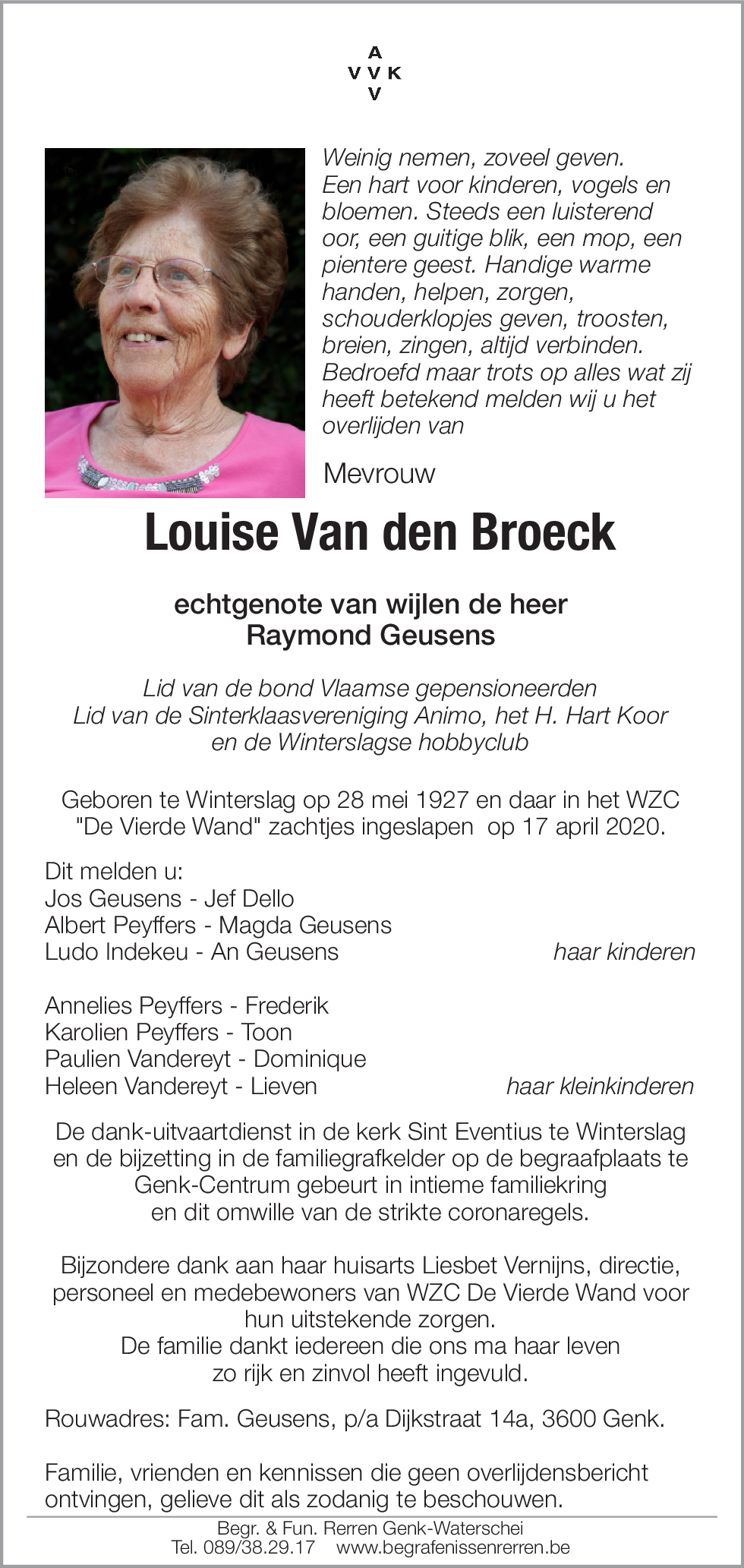 Louise VAN DEN BROECK