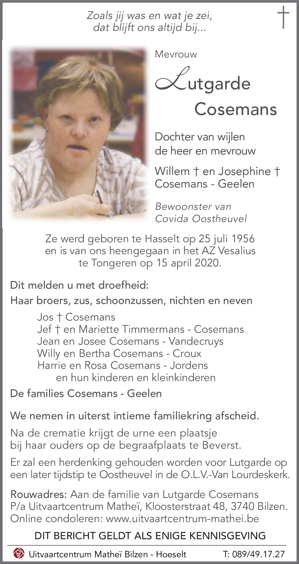 Lutgarde COSEMANS