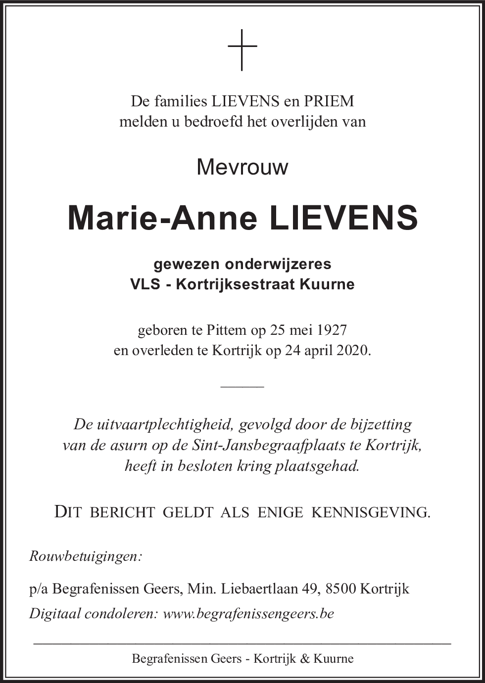 Marie-Anne LIEVENS