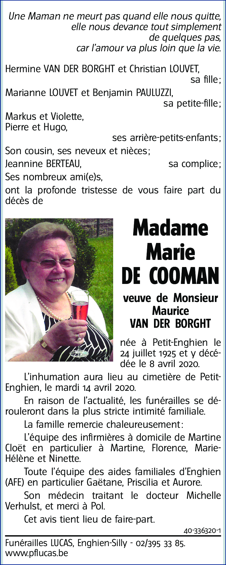 Marie DE COOMAN