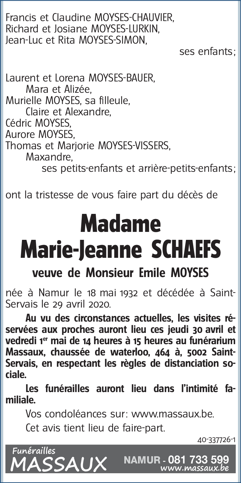 Marie-Jeanne SCHAEFS