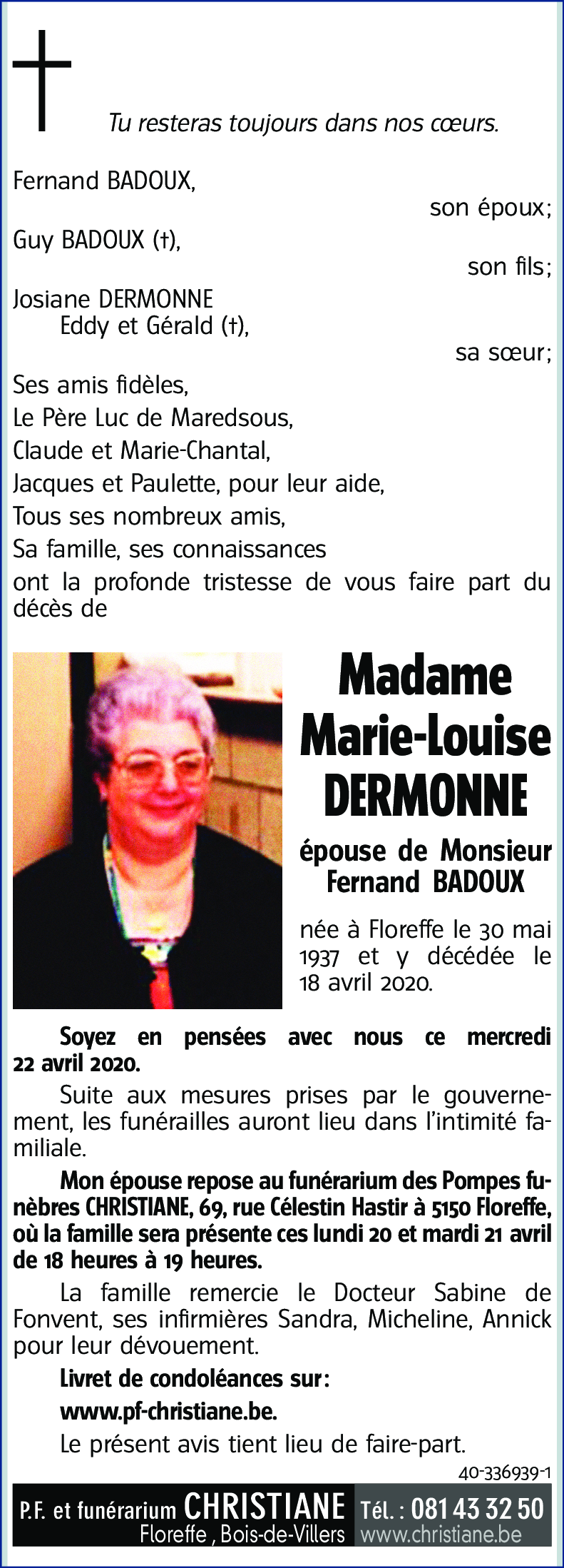 Marie-Louise DERMONNE