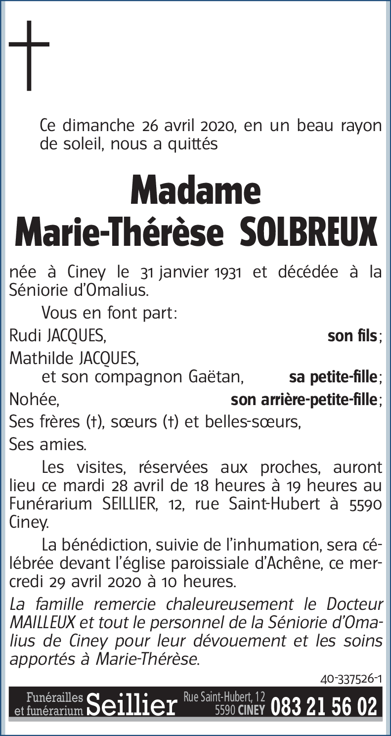 Marie-Thérèse SOLBREUX