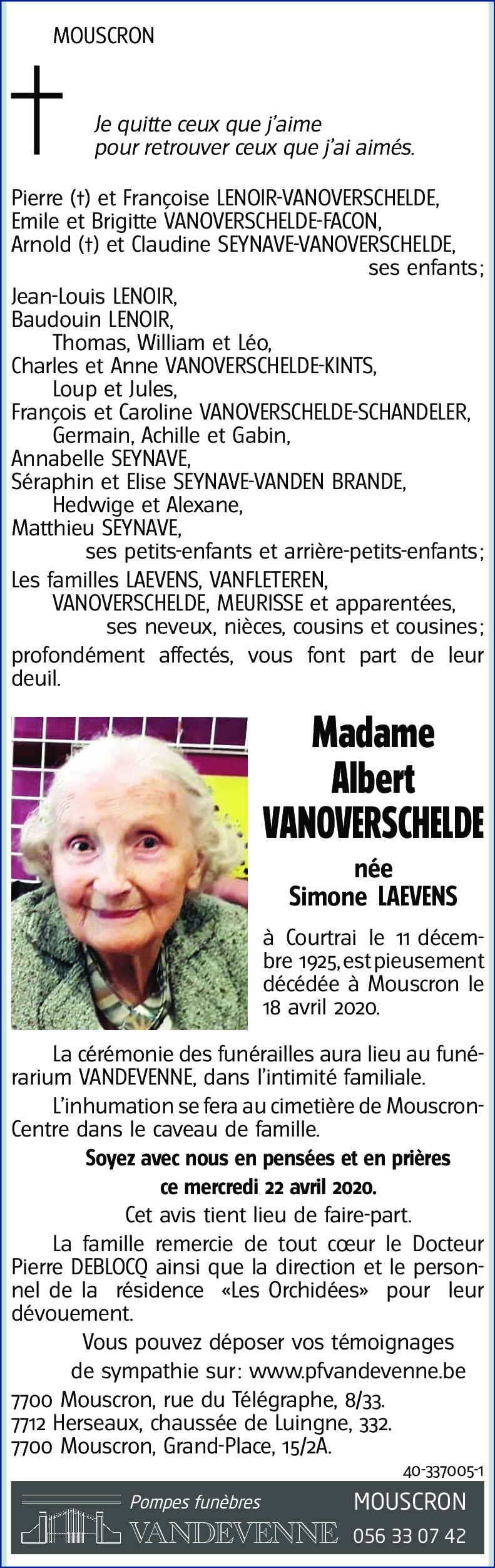 Simone VANOVERSCHELDE -LAEVENS