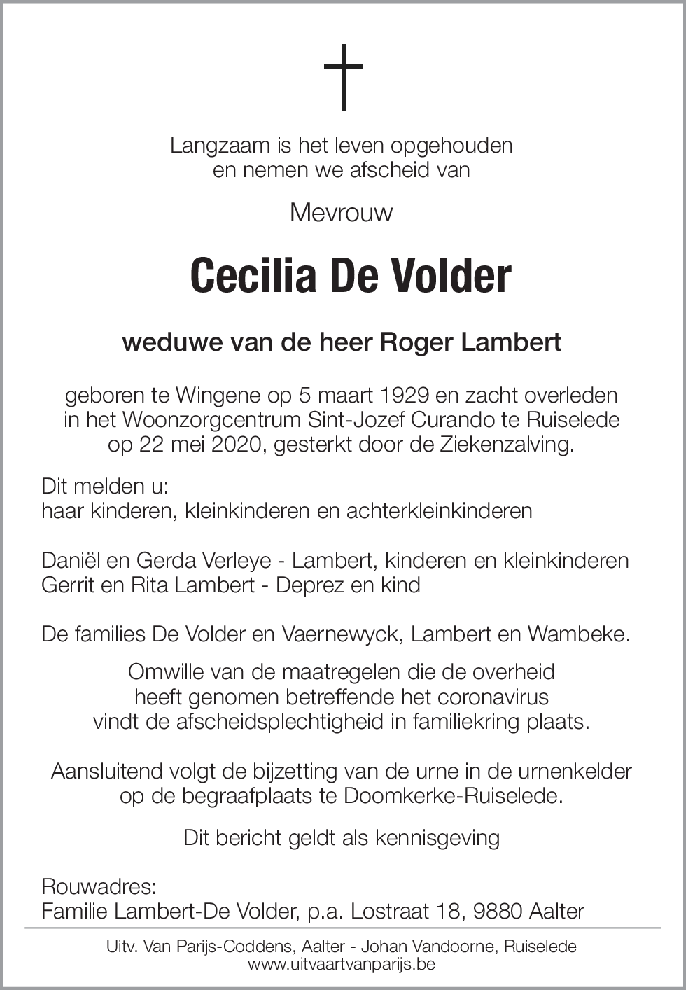 Cecilia De Volder